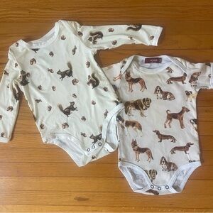 Milkbarn One-Piece Lot Dogs and Squirrels - Size 3-6 months